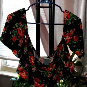 Attached floral crop top size small